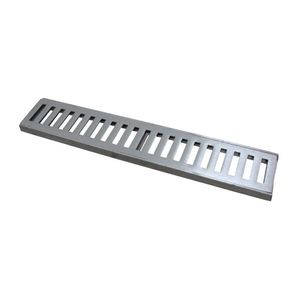 Ralo Grelha Linear Com Caixilho Em Alumínio Escovado 10X50Cm