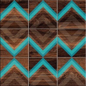 Azulejos Decorativos Chevron Blue Kit 9 un 15x15cm