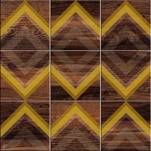 Azulejos Decorativos Chevron Kit 9 un 15x15cm Marrom Amarelo