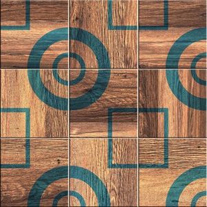 Azulejos Decorativos New Wooden Kit 9 un15x15cm Marrom azul