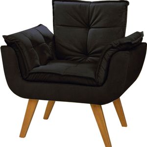 Poltrona Decorativa Opala Suede Cinza - Dora Bela Cor 0131