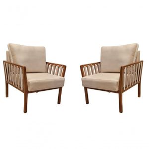 Kit 2 Poltronas Decorativa Luxo Califórnia Dora Bela 0119