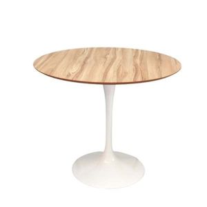 Mesa De Jantar Tulipa Redonda 140cm - Nogueira Branco