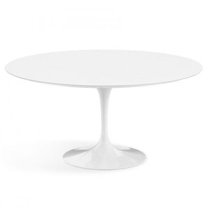 Mesa De Jantar Redonda 130 Cm + Vidro Temperado Branco
