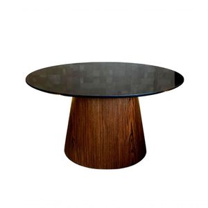 Mesa Cone De Centro Oval 137X90Cm Ferro Preta Preto