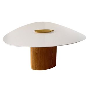 Mesa De Jantar Orgânica 160X140Cm Branca Marrom