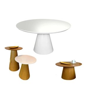 Conjunto De Mesas Cone - Jantar Apoio Centro e Lateral