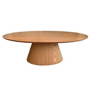 Mesa De Centro Cone Oval 120X60Cm Tampo Freijó Marrom