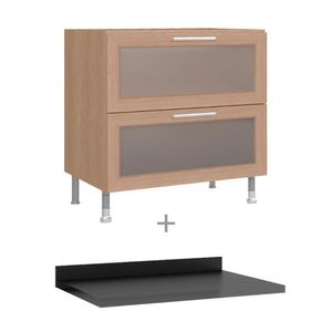 Balcão De Cozinha Ditália Aspen 2 Gv Vid Com Tampo Cv Cd-108
