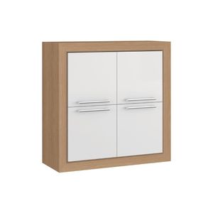 Armário Aéreo 4 Portas Ditália Aspen 80 Carv./branco Cd-212