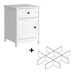 Mesa De Cabeceira Ditália 1gv 1pt Com Divisor Dm-114 Branco