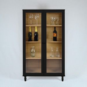 Cristaleira Estante Para Livros Ditália C/kit LuzE-957 Preto