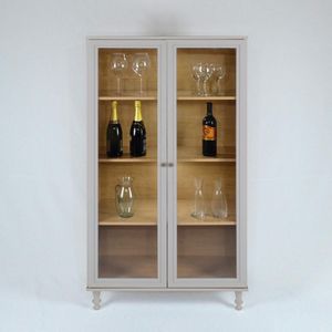 Cristaleira Estante Pra Livros Ditália C/kit Luz E-957 Cinza