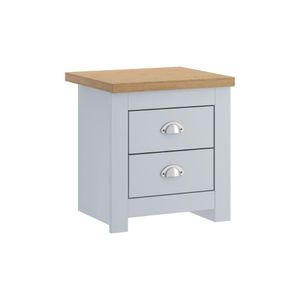 Mesa De Cabeceira Ditália 2 Gavetas Dm-115 Cinza Cinza