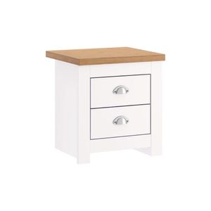 Mesa De Cabeceira Ditália 2 Gavetas Dm-115 Branco Branco