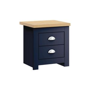 Mesa De Cabeceira Ditália 2 Gavetas Dm-115 Azul Azul
