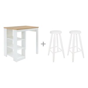 Bancada Cozinha Gourmet Ditália Com 2 Banquetas Branco