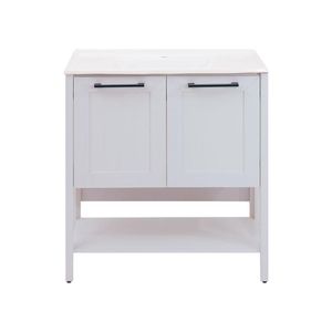Gabinete Armário Banheiro Ditália 2 Portas Com Pia Bn-02 Cor:cinza Cinza