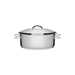 Caçarola Tramontina Solar Rasa Em Aço Inox Fundo Triplo Com Tampa E Alças 20 Cm 2,9 L