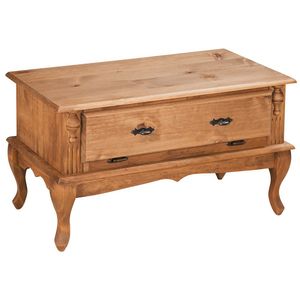Mesa De Centro Antique Com 02 Gavetas Basculantes Verniz