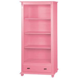 Estante Antique 3 Prateleiras 1 Gaveta Laca Rosa Algodão