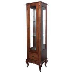 Cristaleira Vitrine Espelhada Antique Média Imbuia Verniz