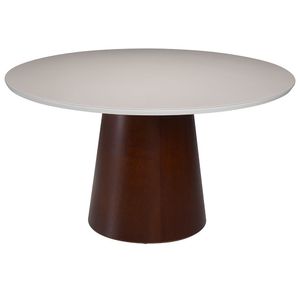 Mesa de Jantar Redonda Cone Diâmetro 130cm Laca Branca