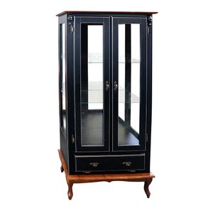Cristaleira Vitrine Espelhada Antique Média Laca Preta