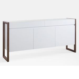 Buffet Quadro 3 Portas e 2 Gavetas 200cm Laca Branca