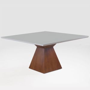 Mesa de Jantar Trapézio 130cm X 130cm Laca Off White
