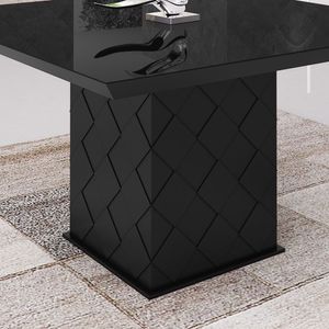 Mesa de Jantar Xadrez 140cm X 140cm Laca Preta