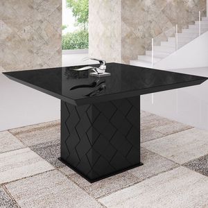 Mesa de Jantar Xadrez 130cm X 130cm Laca Preta