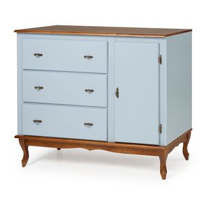 Balcão Copenhagem 1 Porta E 3 Gavetas - 2063 Laca - Azul Bebê