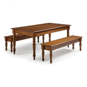 Conjunto De Mesa Com 2 Bancos - M5917 Garapa - Verniz
