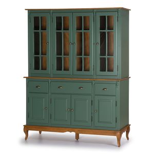 Arca Oratório 4 Portas Madeira, 3 Gavetas E 4 Portas Vidro Hannover - M560806 Garapa - Verniz