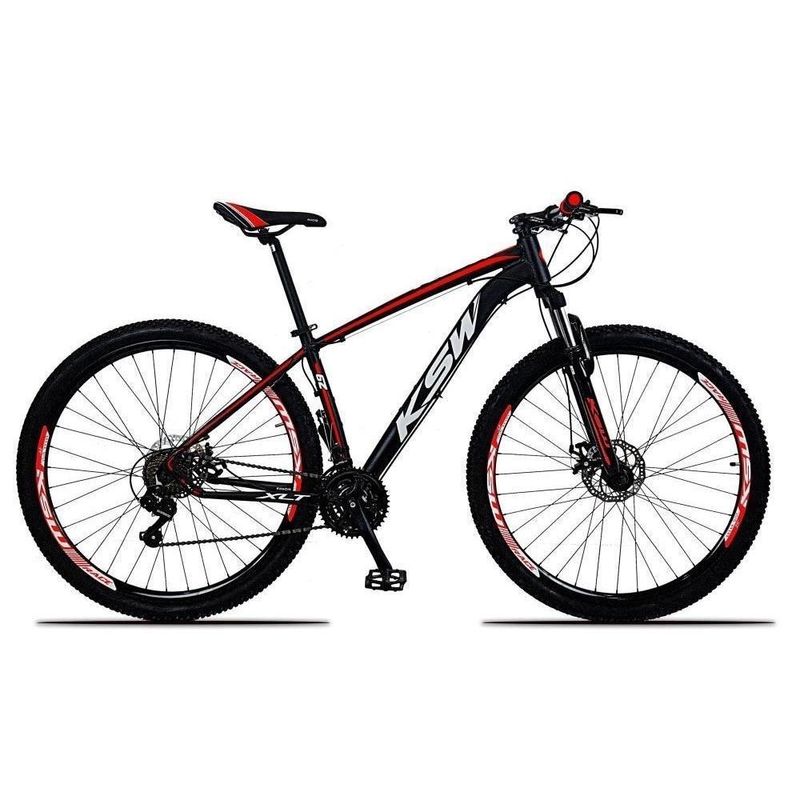 Bicicleta alumnio ksw shimano altus 24 vel freio hidrulico e