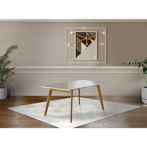 Mesa De Jantar 4 Lug Slim 120Cm Mel Com Off White