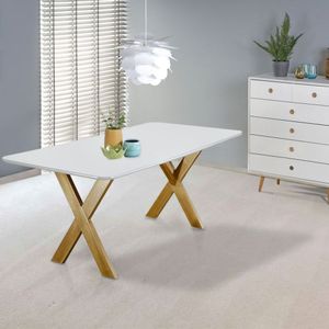 Mesa De Jantar 6 Lug 160Cm Mel Com Off White