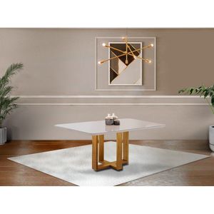 Mesa De Jantar 6 Lugares Lisy Com Tampo De Vidro 160cm