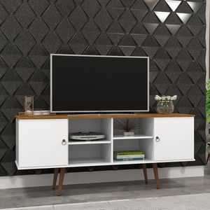 Rack Bancada Estrela Tv 53" Branco Cumaru