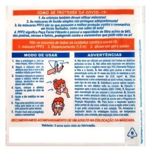 Kit 30 - Máscaras Infantil Pff2 N95 Branca Ekomascaras
