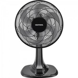 Ventilador De Mesa Com 6 Pás 127v Turbo Preto/cinza Ventisol