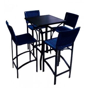 Conjunto Bistrô em Corda Náutica - 4 Cadeiras e 1 Mesa