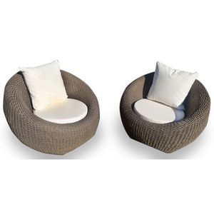 Conjunto de Poltronas em Corda Náutica Bola - 2 Poltronas