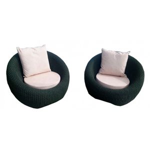 Conjunto de Poltronas em Corda Náutica Bola - 2 Poltronas