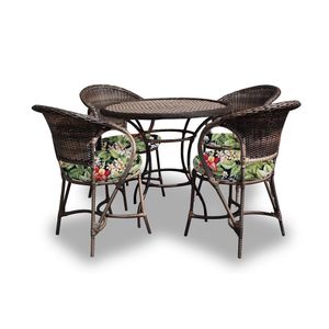 Conjunto de Mesa Fibra Sintética Arcobalena e 4 Poltronas