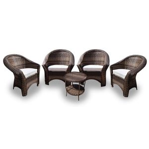 Conjunto de Poltronas Fibra Sintética e 1 Mesa Centro