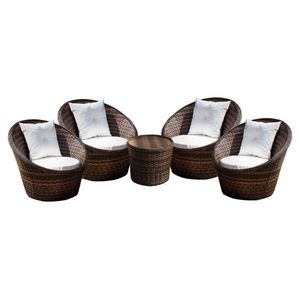 Conjunto de Poltronas Fibra Sintética e 1 Mesa Centro