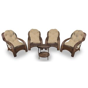 Conjunto de Poltronas Fibra Sintética e 1 Mesa Centro