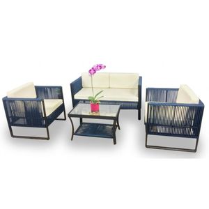 Conjunto de Sofá Fibra e 2 Poltronas e 1 Mesa Centro